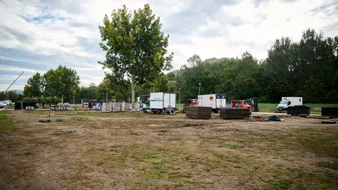Así ha quedado el parque de la Runa tras la celebración de la Champions Burger. PABLO LASAOSA