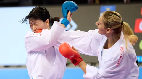 Ceremonia de apertura de la I Copa del Mundo por equipos de Kárate celebrada en el pabellón Navarra Arena de Pamplona. IÑIGO ALZUGARAY