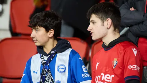 La grada del estadio de El Sadar durante el partido de La Liga EA Sports entre CA Osasuna y Deportivo Alavés disputado en Pamplona. IÑIGO ALZUGARAY