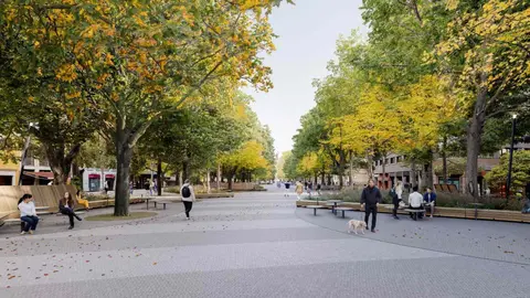 Recreación de la reforma del Paseo de Sarasate Pamplona. AYUNTAMIENTO DE PAMPLONA