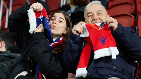 La grada del estadio de El Sadar durante el partido de La Liga EA Sports entre CA Osasuna y Athletic Club disputado en Pamplona. IÑIGO ALZUGARAY