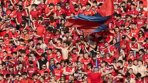 La grada del estadio de El Sadar durante el partido de La Liga EA Sports entre CA Osasuna y RCD Espanyol disputado en Pamplona. IÑIGO ALZUGARAY