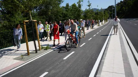 Inauguración del nuevo carril bici de Beloso.