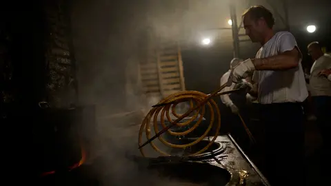 La churrería La Mañueta vuelve a abrir un año más por San Fermín 2025. PABLO LASAOSA