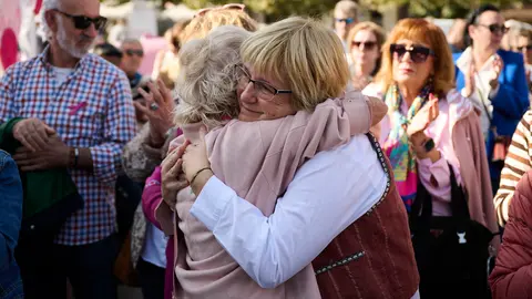 Saray celebra el Día Internacional del Cáncer de Mama en Pamplona. PABLO LASAOSA