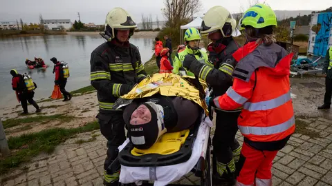 Simulacro de un accidente aéreo en Noáin. GOBIERNO DE NAVARRA
