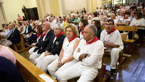 Misa del 6 de junio en la Capilla de San Ferm&iacute;n de la iglesia de San Lorenzo con motivo del sexto pelda&ntilde;o de la escalera sanferminera de 2026. I&Ntilde;IGO ALZUGARAY