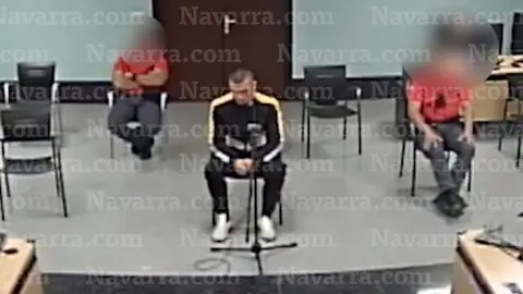 Oskitz Blanco en la vista de medidas cautelares en la Audiencia Provincial de Navarra.