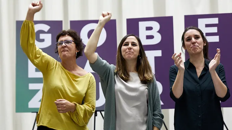Acto electoral de Unidas Podemos con la presencia de&nbsp;Irene Montero, Ione Belarra, Neniques Rold&aacute;n, Maite Mola, Mikel Buil, Ainhoa Azn&aacute;rez y Edurne Eguino. I&Ntilde;IGO ALZUGARAY