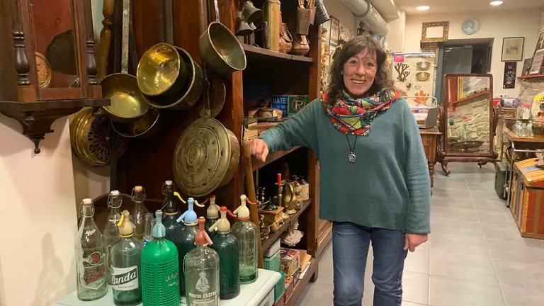 Tienda antig&uuml;edades El Desv&aacute;n en la calle Curia de Pamplona. Navarra.com