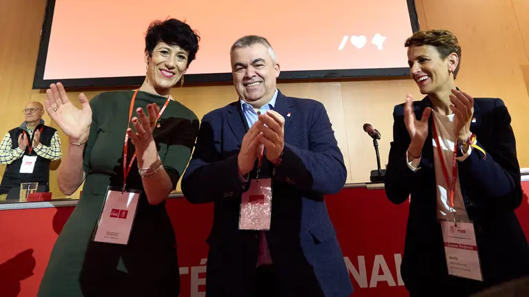Comit&eacute; Regional del PSN con la presencia de la secretaria general del PSN-PSOE, Mar&iacute;a Chivite, el secretario de Organizaci&oacute;n del PSOE, Santos Cerd&aacute;n, y la ministra de Inclusi&oacute;n, Seguridad Social y Migraciones, Elma Saiz. I&Ntilde;IGO ALZUGARAY
