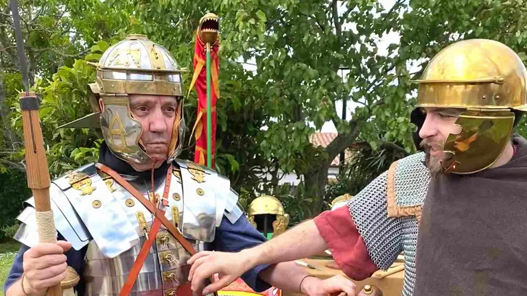Soldados romanos durante una representaci&oacute;n anterior. TIERRAS DE IRANZU