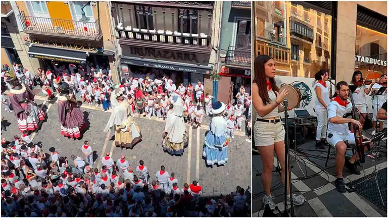 Los gigantes de Pamplona bailan al ritmo de Suakai en uno de los momentos más especiales de los Sanfermines 2025.