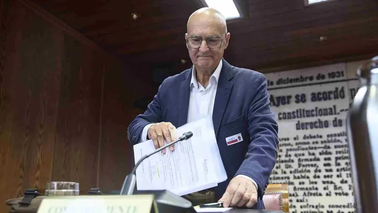 El exconsejero de Cohesi&oacute;n Territorial del Gobierno de Navarra Bernardo Ciriza comparece en la comisi&oacute;n de investigaci&oacute;n de la corrupci&oacute;n socialista en el Senado.
JES&Uacute;S HELL&Iacute;N / EUROPA PRESS