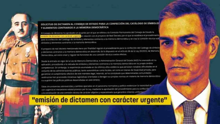 Sánchez declara "urgente" perseguir a los propietarios que no retiren símbolos "franquistas". OK DIARIO