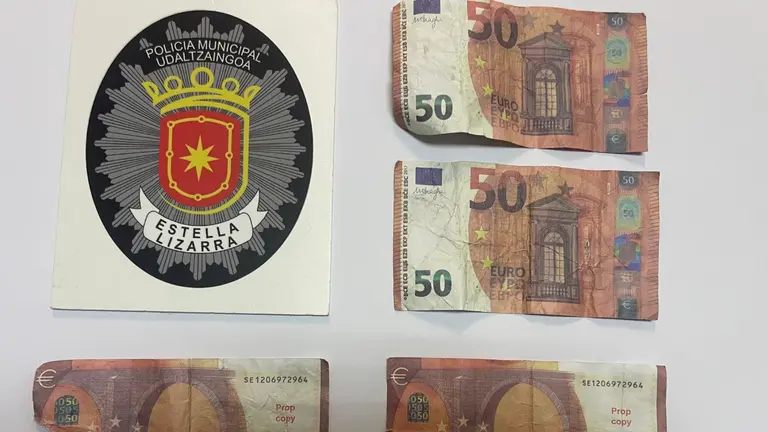 Billetes de 50 euros falsos detectados en Estella. CEDIDA