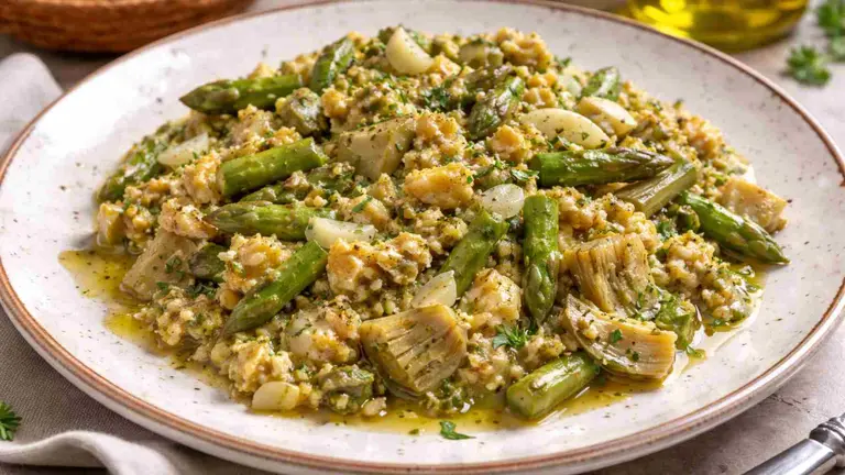 Plato de revoltillo Carramurillo: un aut&eacute;ntico manjar de la Ribera de Navarra.