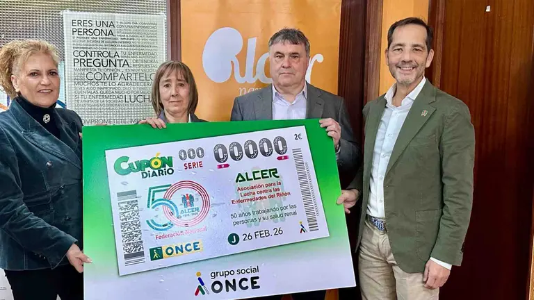 Valent&iacute;n Fort&uacute;n, Pilar Herrero, Gema de la Naba y Manuel Arellano. ONCE