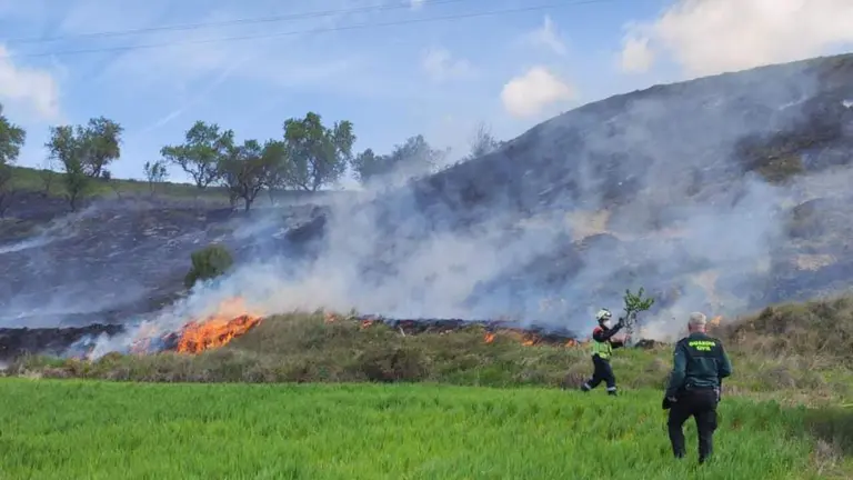 Guardia Civil y bomberos act&uacute;an en la extinci&oacute;n del incendio