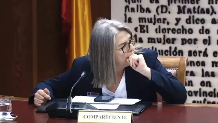 Captura del v&iacute;deo de la comparecencia de la mujer de Santos Cerd&aacute;n