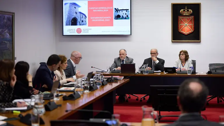 Comparecencia en el parlamento del presidente de la C&aacute;mara de Comptos para explicar el informe de cuentas generales de 2024. I&Ntilde;IGO ALZUGARAY