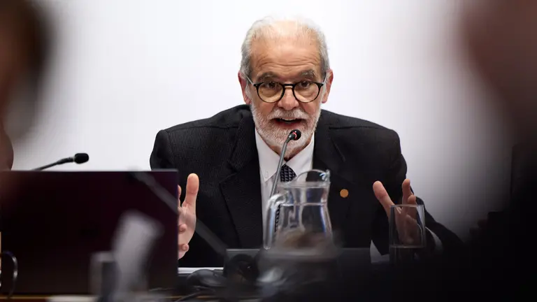 Imagen de archivo de la comparecencia en el parlamento del presidente de la C&aacute;mara de Comptos para explicar el informe de cuentas generales de 2024. I&Ntilde;IGO ALZUGARAY