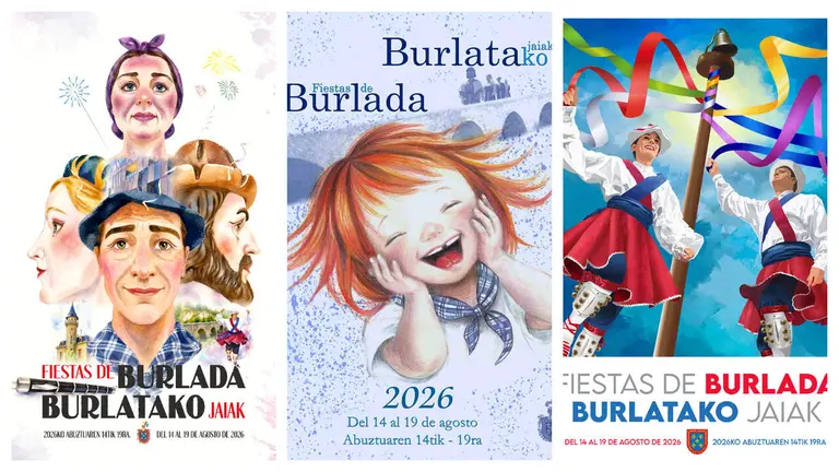 Carteles finalistas para la votaci&oacute;n popular de las fiestas de Burlada