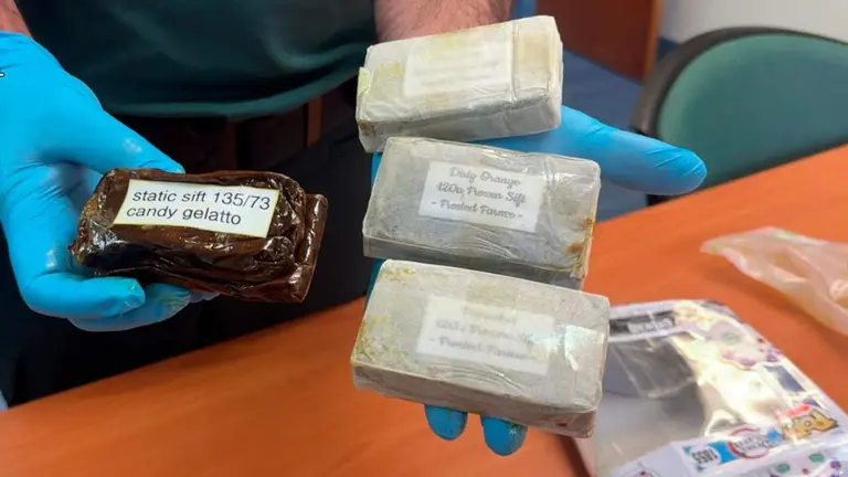 Imagen de la droga incautada. GUARDIA CIVIL