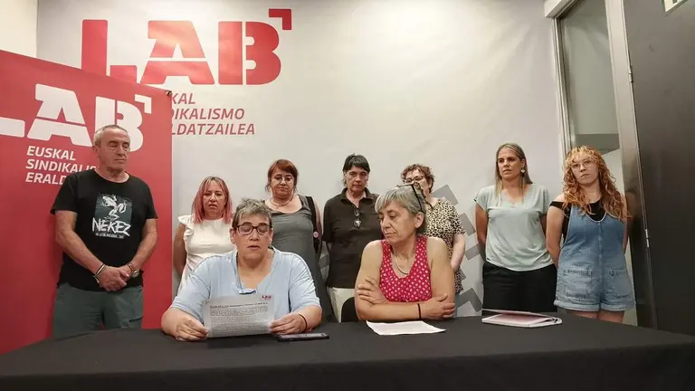 Rueda de prensa del sindicato LAB. COLABORADOR / EUROPA PRESS