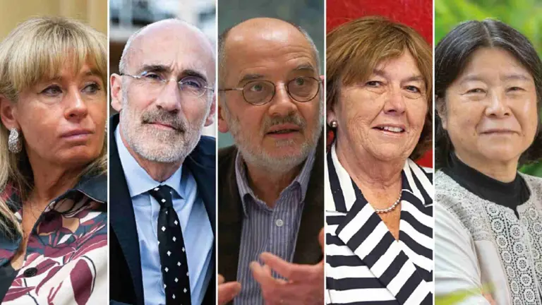 De izquierda a derecha: Geraldina Boni, Arthur C. Brooks, Emmanuel Derieux, Dorothy Jones y Yuriko Saito. UNIVERSIDAD DE NAVARRA
