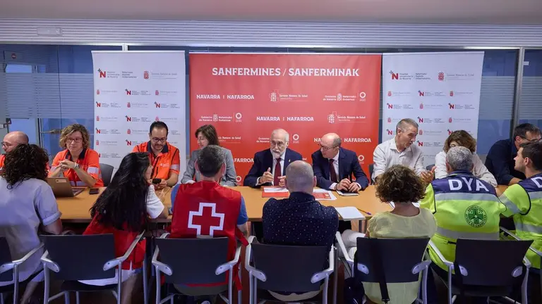 Un momento de la reuni&oacute;n que ha estado presidida por el consejero Dom&iacute;nguez. GOBIERNO DE NAVARRA