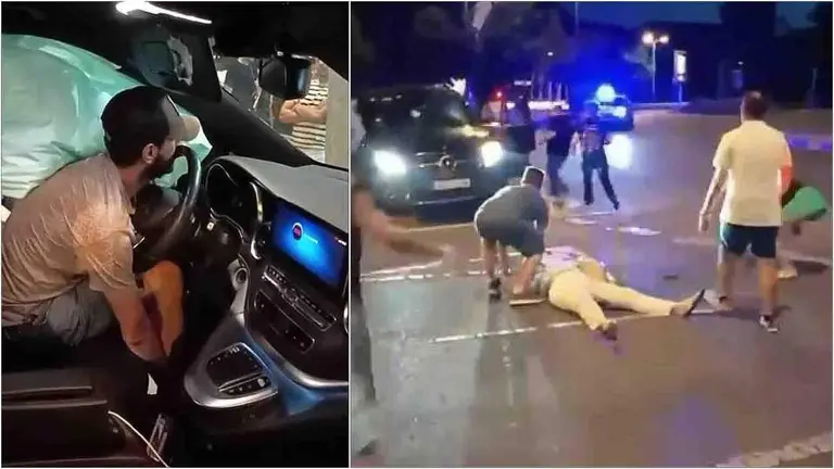 Un momento del atropello en Pamplona.