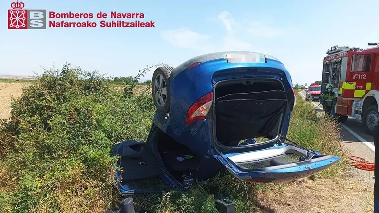 Accidente ocurrido en Marcilla. BOMBEROS DE NAVARRA