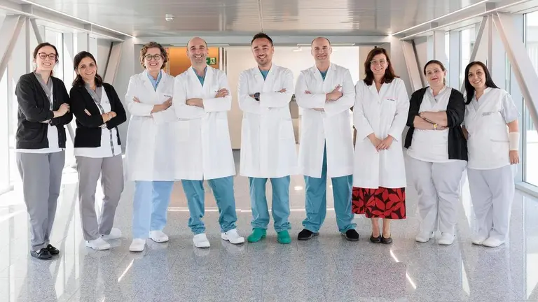 Especialistas en Cirug&iacute;a Vascular, Radiolog&iacute;a, Ginecolog&iacute;a y Enfermer&iacute;a de la Cl&iacute;nica Universidad de Navarra participantes en la investigaci&oacute;n.   CL&Iacute;NICA UNIVERSIDAD DE NAVARRA