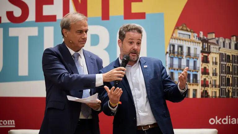 Alejandro Toquero, Alcalde de Tudela, participa en el evento 'Navarra Presente y Futuro' en el Hotel 3 Reyes de Pamplona. PABLO LASAOSA
