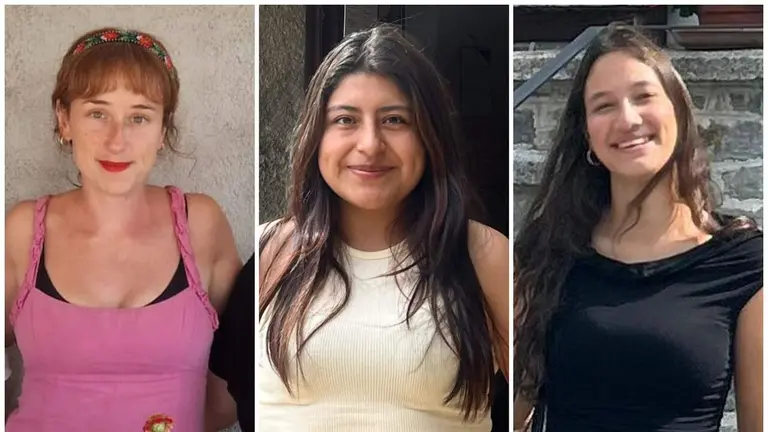 Sophia Dibbs, Daniela Nayeli Ibarra Mamani y Adriana Quindimil Hidalgo, estudiantes de la UPNA. UNIVERSIDAD P&Uacute;BLICA DE NAVARRA