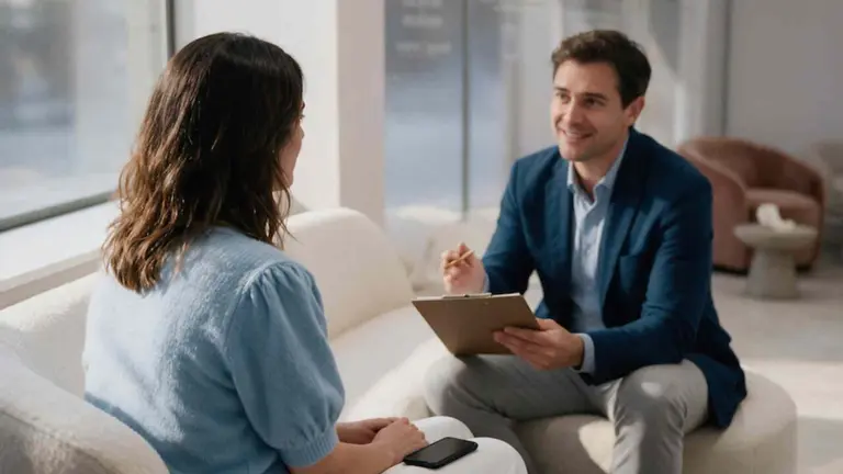 Un psic&oacute;logo pasando consulta con una paciente. CEDIDA