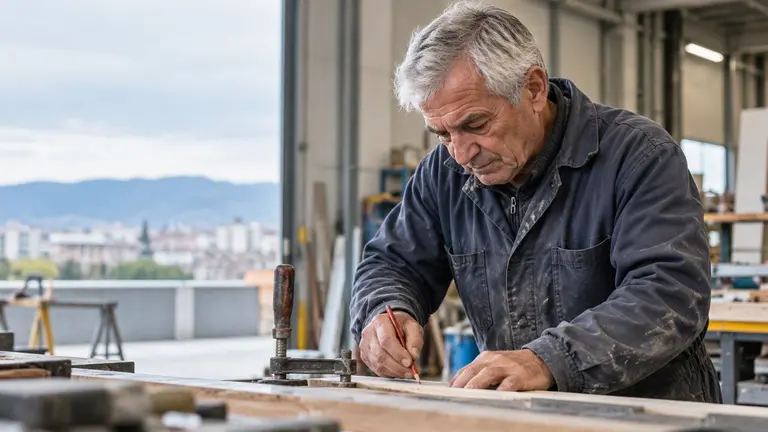 Imagen generada con Inteligencia Artificial de una persona mayor trabajando en un taller. CHAT GPT
