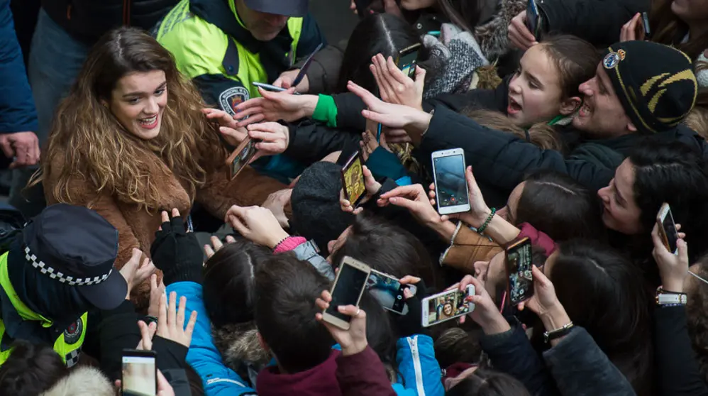Amaia, ganadora de OT 2017 llega la recepción al Ayuntamiento de Pamplona. PABLO LASAOSA03