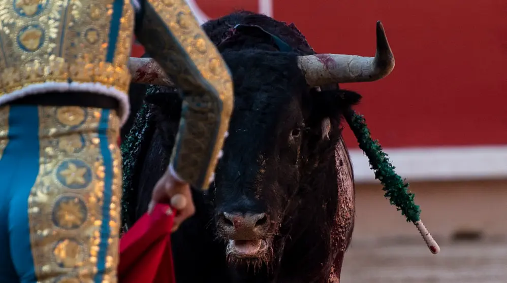 Cuarta corrida de la feria de San Fermín 2018 con toros de la ganadería de Fuente Ymbro para los toreros Sebastian Castella, Miguel Angel Perera y Alberto Lopez Simón. MIGUEL OSÉS_12