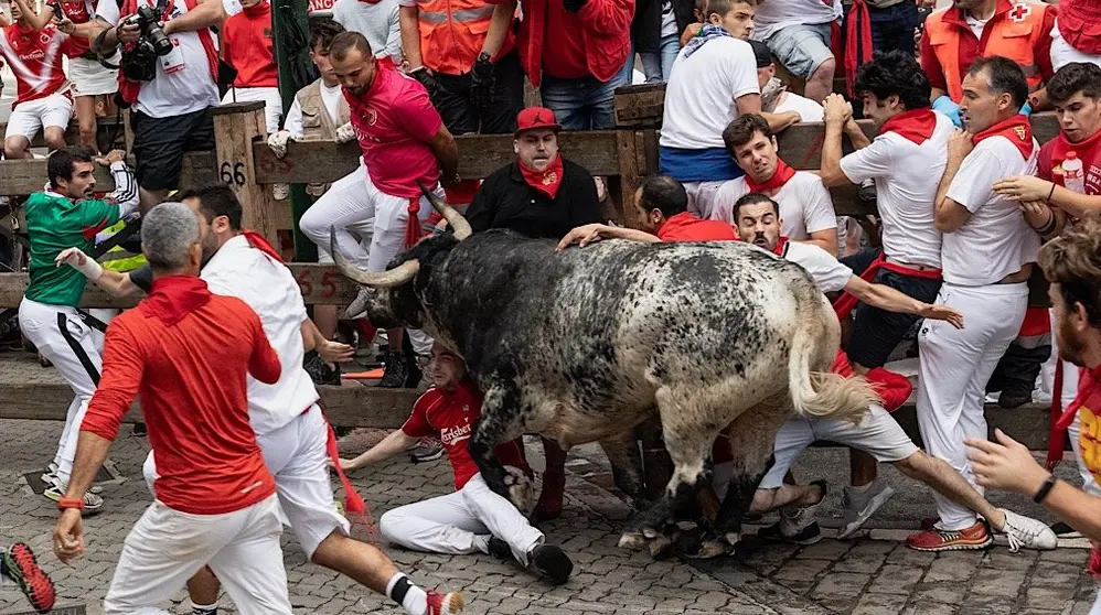 Segundo encierro de San Fermín 2018 con toros de Cebada Gago en Telefónica. Maite H. Mateo -2 (3)