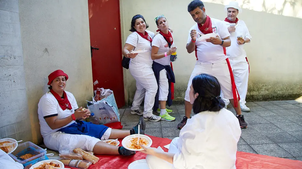 Las pasillos de la Plaza de Toros de Pamplona durante la quinta corrida de Sanfermines 2019. IÑIGO ALZUGARAY