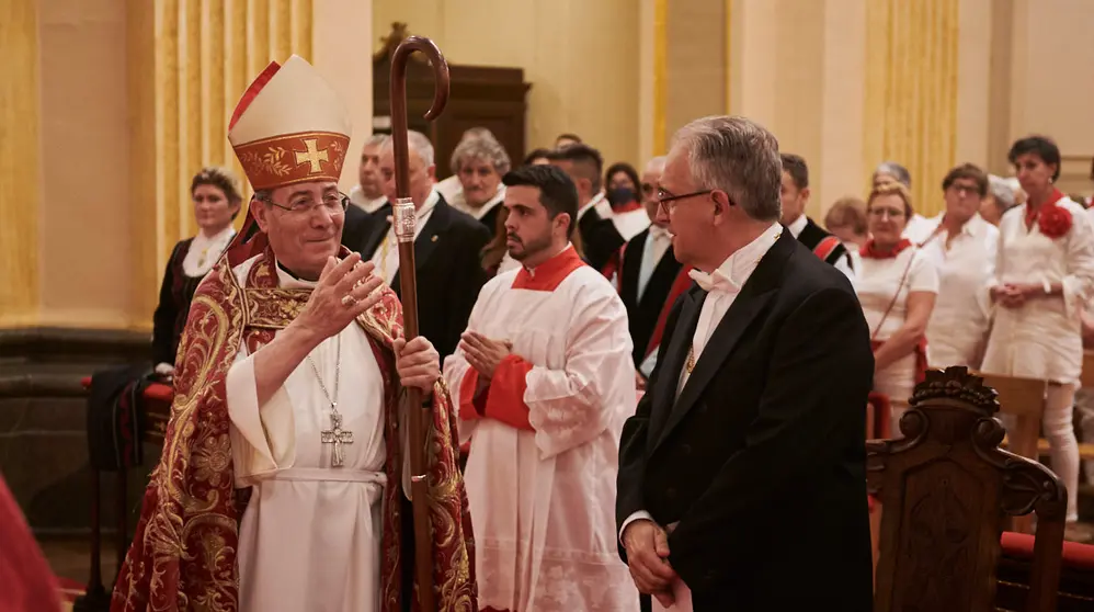 El Ayuntamiento de Pamplona acude a las vísperas de San Fermín 2022. PABLO LASAOSA