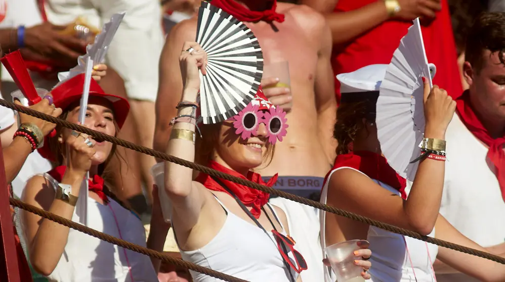 Los tendidos de la plaza de toros de Pamplona durante la quinta corrida de la Feria del Toro de San Ferm&iacute;n 2022. I&Ntilde;IGO ALZUGARAY
