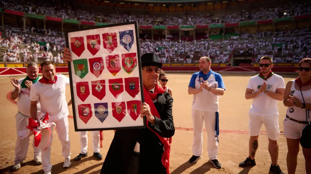 Última corrida de la Feria del Toro de San Fermín 2023 con toros de Miura para Rubén Pinar, Juan Leal y Colombo. PABLO LASAOSA