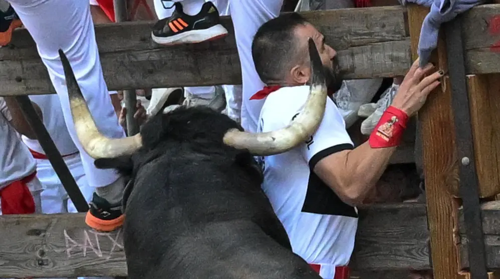 Segundo encierro de San Fermín 2025 el día 8 de julio con toros de Cebada Gago en Telefónica. EFE - DANIEL FERNÁNDEZ (6)