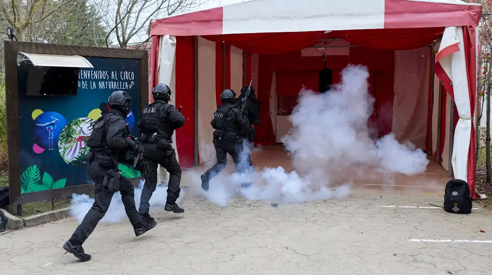 Simulacro con la Polic&iacute;a Foral en Sendaviva. GOBIERNO DE NAVARRA