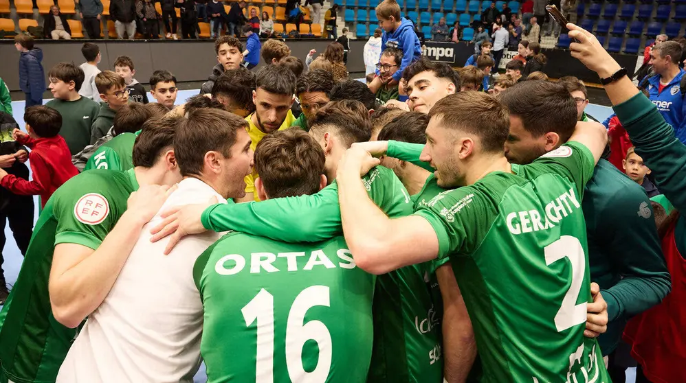 Partido de la Primera Divisi&oacute;n de F&uacute;tbol Sala entre Osasuna Magna Xota y C&oacute;rdoba Patrimonio de la Humanidad disputado en el pabell&oacute;n Anaitasuna. I&Ntilde;IGO ALZUGARAY