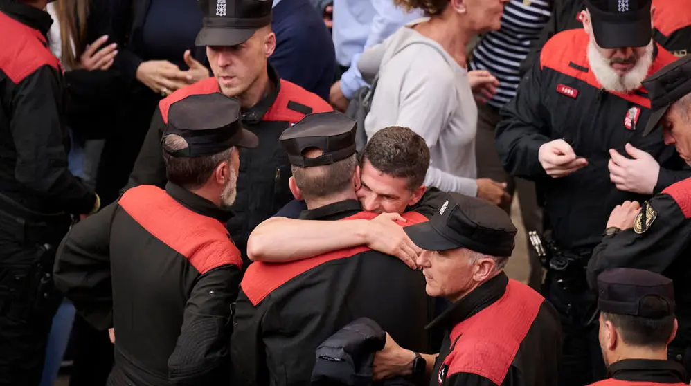 Funeral por los cinco polic&iacute;as forales fallecidos en un accidente de tr&aacute;fico. PABLO LASAOSA