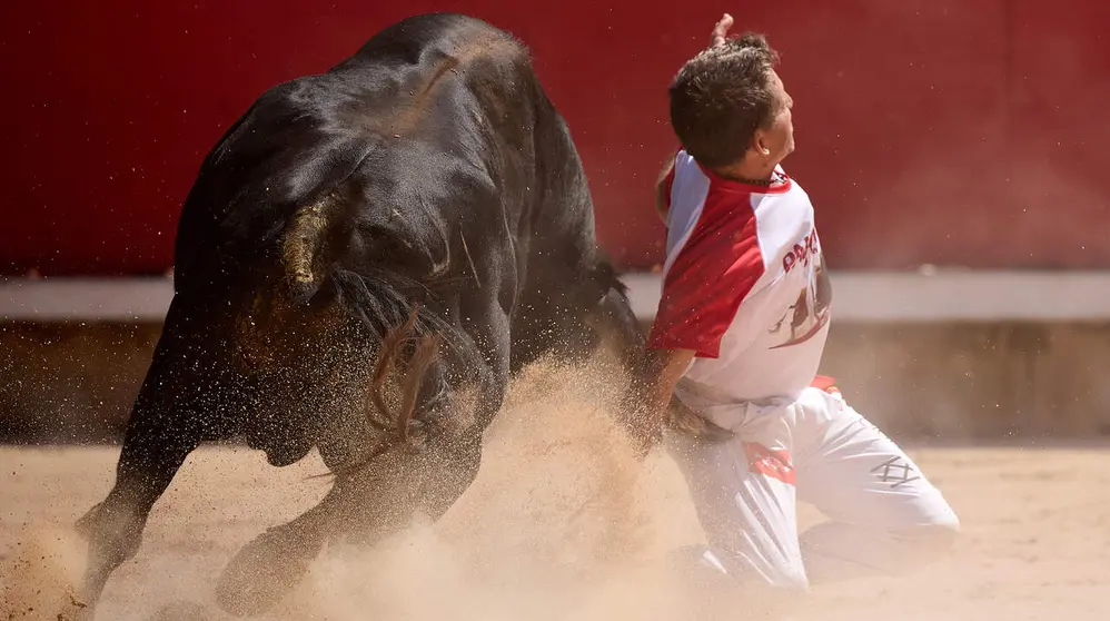 Concurso Nacional de Recortadores en la Plaza de Toros de Pamplona durante las fiestas de San Ferm&iacute;n 2026. I&Ntilde;IGO ALZUGARAY